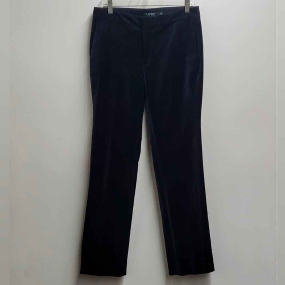 Lauren Ralph Lauren Velvet Navy Blue Pants Women's Size 6